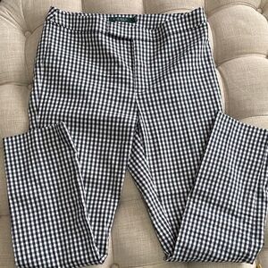 Lauren Ralph Lauren Black and White Checkered Straight Leg Pants